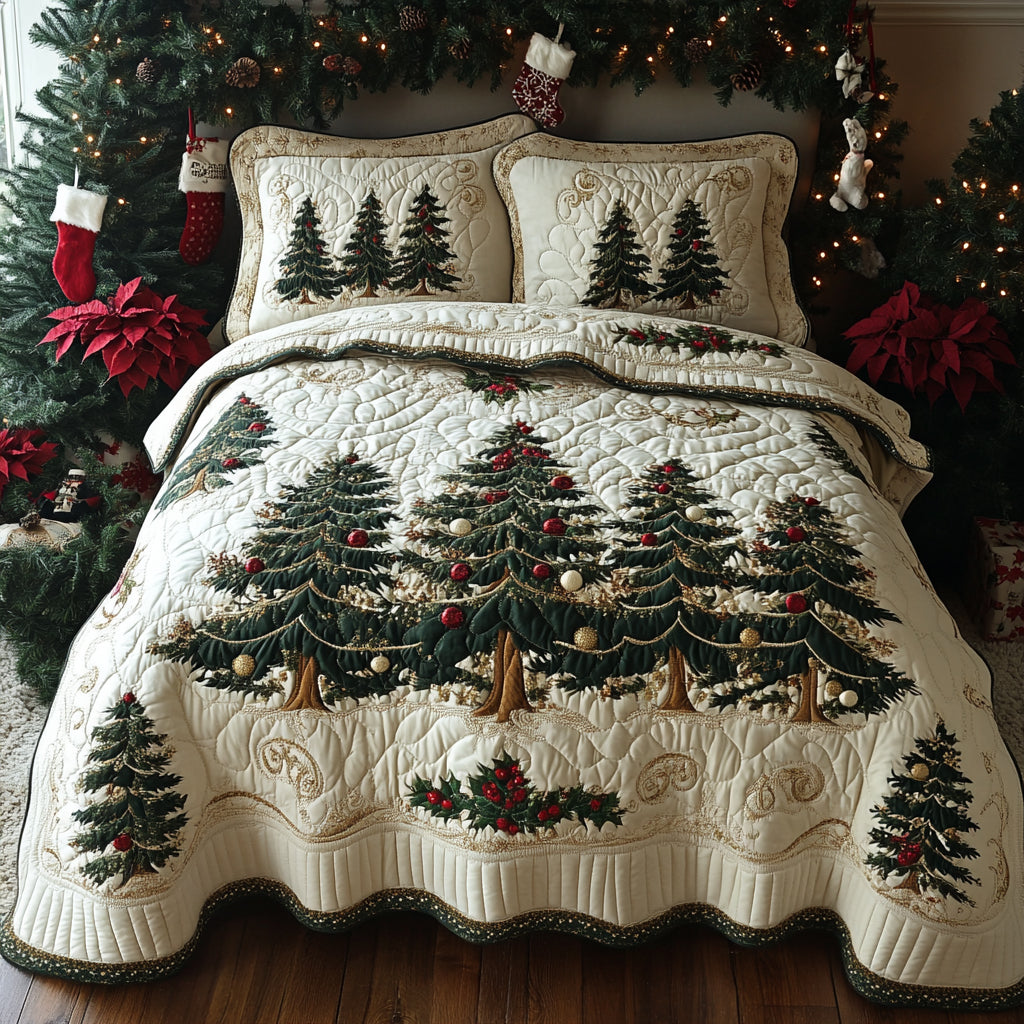 Ensemble de lit matelassé 3 pièces - Sapin Doré