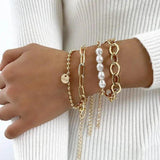 Bracelets dorés avec marguerites
