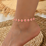 Bracelet de cheville doré « Pâquerette »