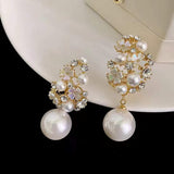 Boucles d'oreilles fleur et perle