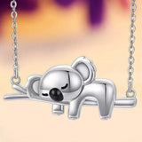 Collier koala en or blanc