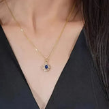 Collier bleu et or