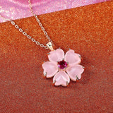 Collier fleur or et rose