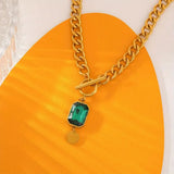 Collier grand pendentif émeraude | Or