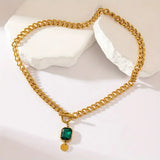 Collier grand pendentif émeraude | Or