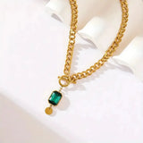 Collier grand pendentif émeraude | Or