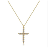 Collier croix et couronne avec zircones