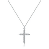 Collier croix et couronne avec zircones
