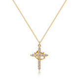 Collier croix et couronne avec zircones