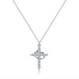Collier croix et couronne avec zircones
