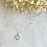 Collier patte en or blanc en acier inoxydable