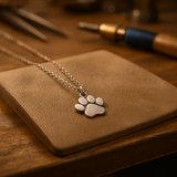 Collier patte en or blanc en acier inoxydable