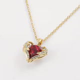 Collier ange avec cœur rubis | Or