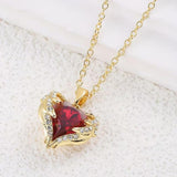 Collier ange avec cœur rubis | Or