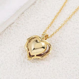 Collier ange avec cœur rubis | Or