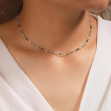 Collier pierres colorées, plaqué or