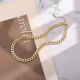 Collier large chaîne gourmette en or