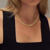 Collier large chaîne gourmette en or