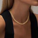 Collier large chaîne gourmette en or