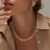 Collier large chaîne gourmette en or
