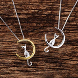 Collier lune et chat