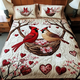 Ensemble de lit matelassé 3 pièces - Couple de Cardinaux