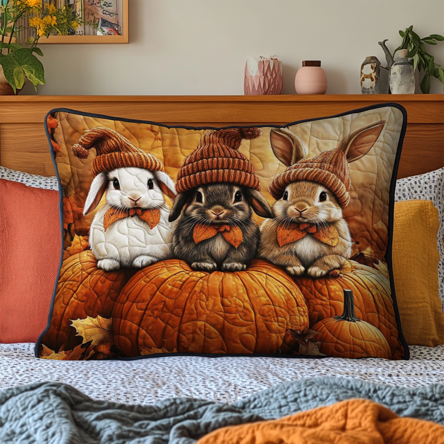 Taie d'oreiller matelassée Lapin de la Récolte
