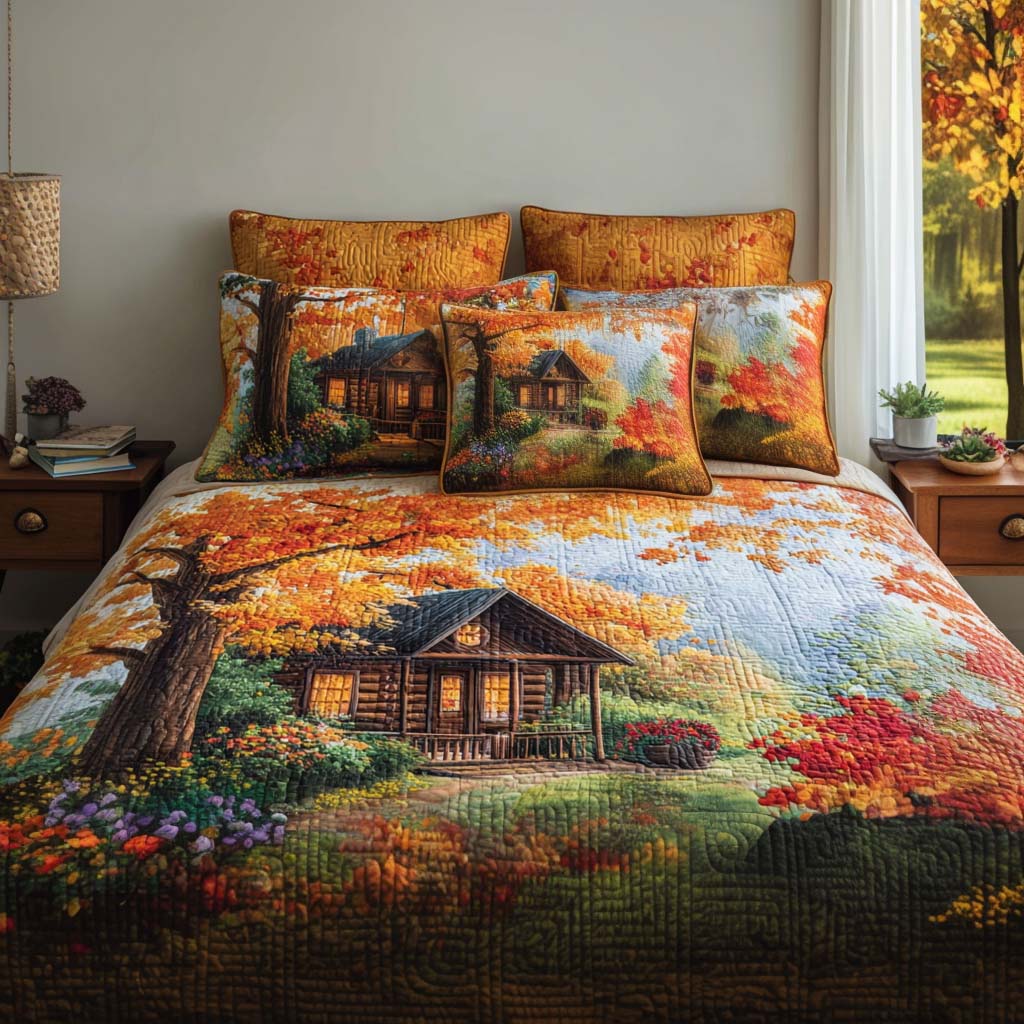Ensemble de lit matelassé 3 pièces - Log Cabin