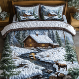 Ensemble de lit matelassé 3 pièces - Log Cabin d'Antan