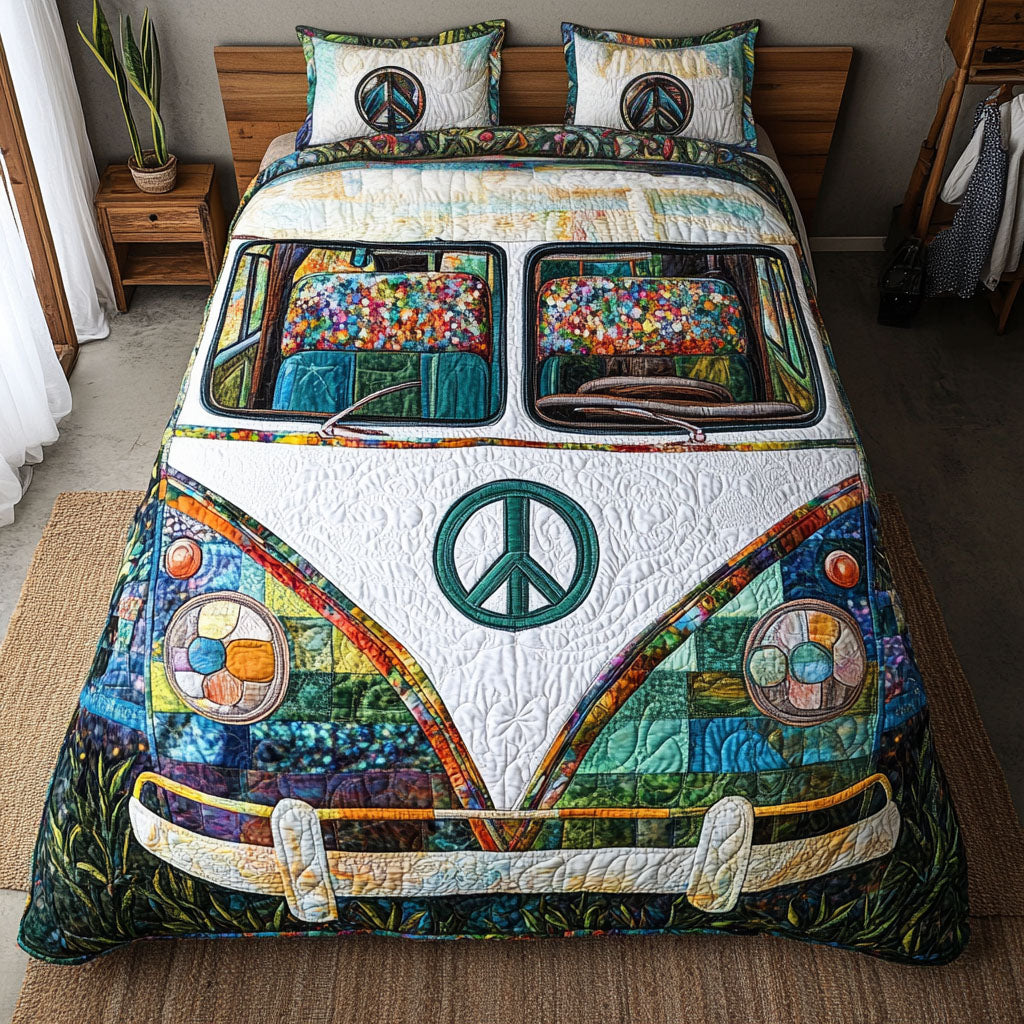 Ensemble de lit matelassé 3 pièces - Van Hippie