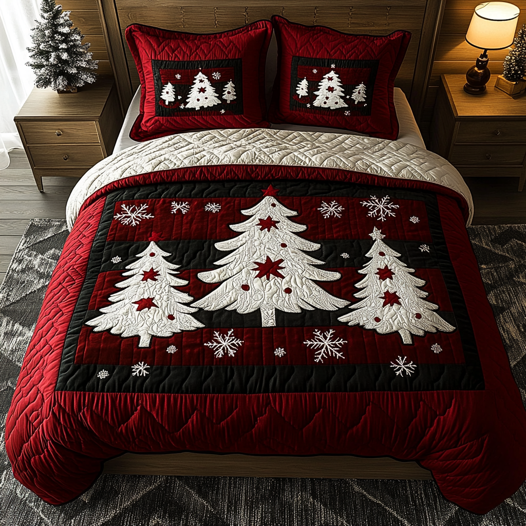 Ensemble de lit matelassé 3 pièces - Noël