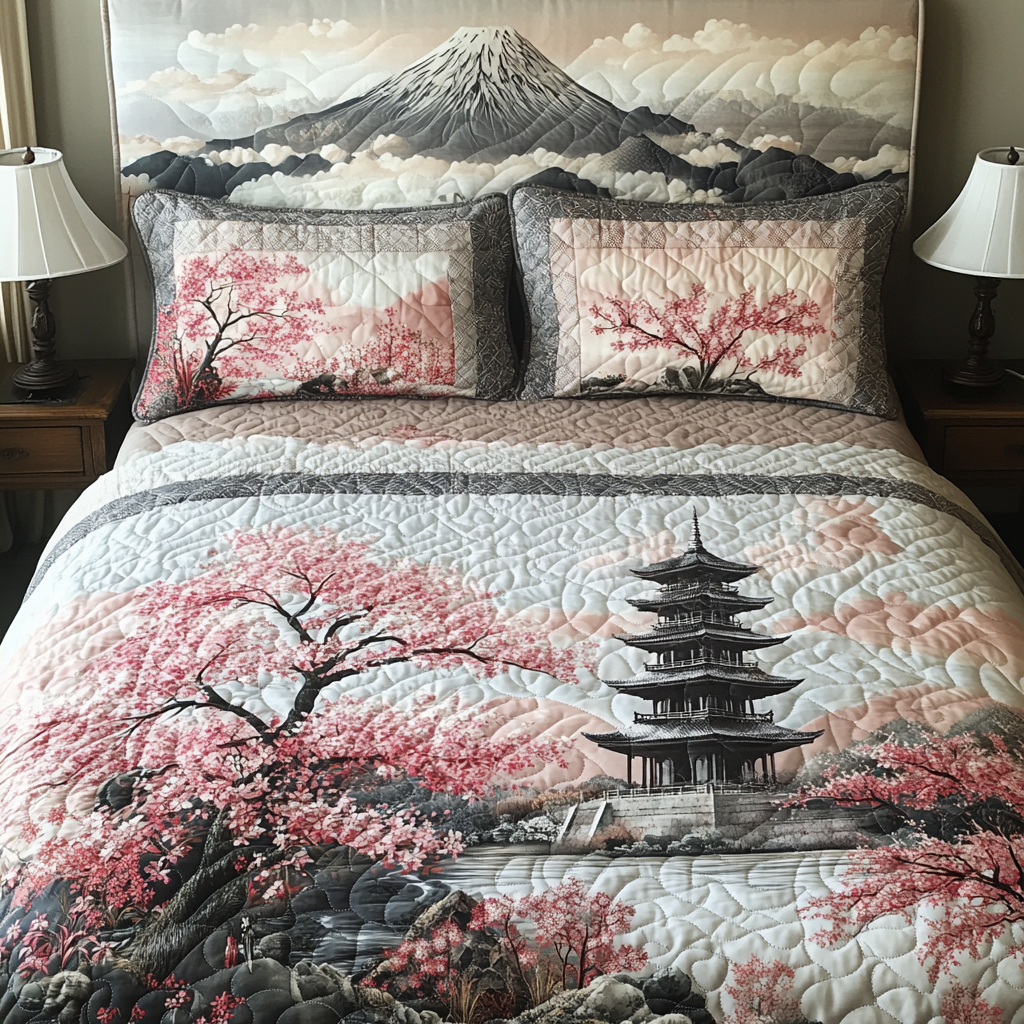 Ensemble de lit matelassé 3 pièces - Japon
