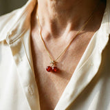 Collier cerises en or