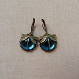 Boucles d'oreilles boules libellule en or vieilli