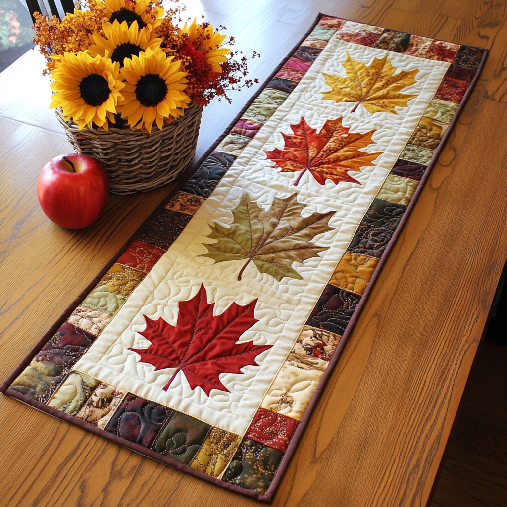 Chemin de table matelassé Automne Rayonnant – vue 2