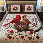 Ensemble de lit matelassé 3 pièces - Couple de Cardinaux