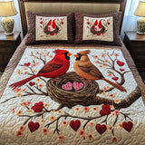 Ensemble de lit matelassé 3 pièces - Couple de Cardinaux