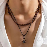 Collier homme perles turquoise et œil de tigre