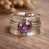 Bague de méditation avec cristal de Bohême
