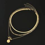 Collier multirangs avec pièces