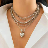 Collier cœur multirangs