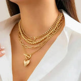 Collier cœur multirangs