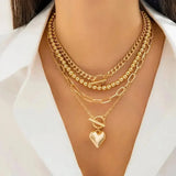 Collier cœur multirangs