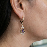 Amethyst-Tropfenohrringe „Mondschein“ | Roségold