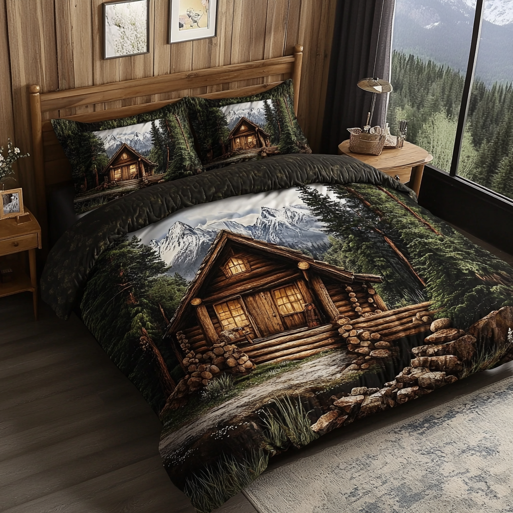 Ensemble de lit matelassé 3 pièces - Chalet de Montagne