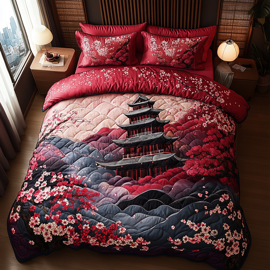 Ensemble de lit matelassé 3 pièces - Japon