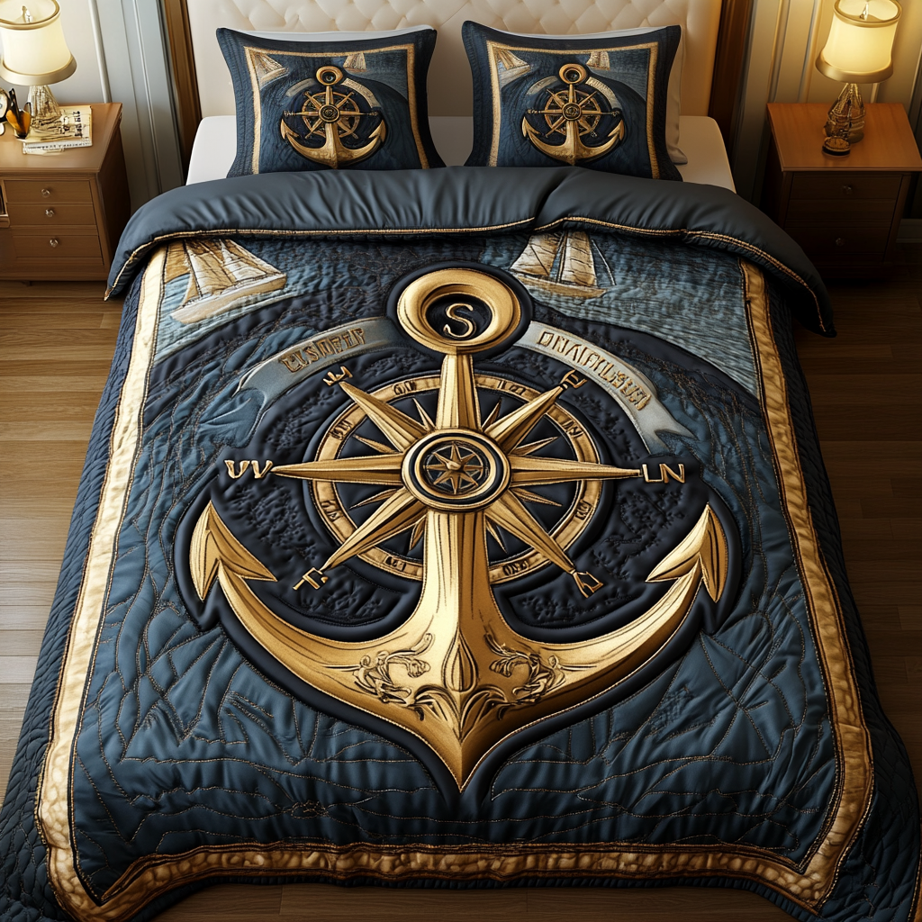 Ensemble de lit matelassé 3 pièces - Rêves Marins