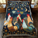 Ensemble de lit matelassé 3 pièces - Poules