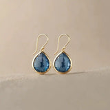 Boucles d'oreilles gouttes cristal bleu