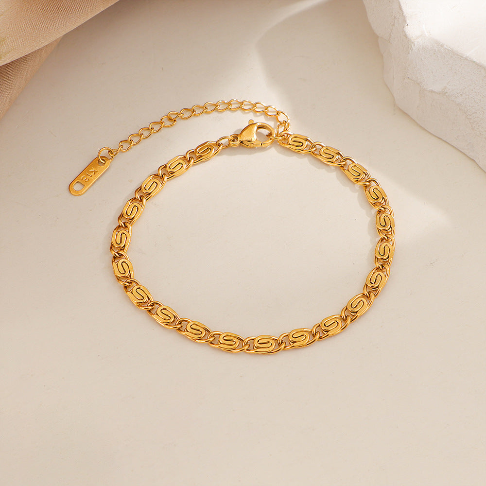 Bracelet chaîne tressée Nusa | Or blanc
